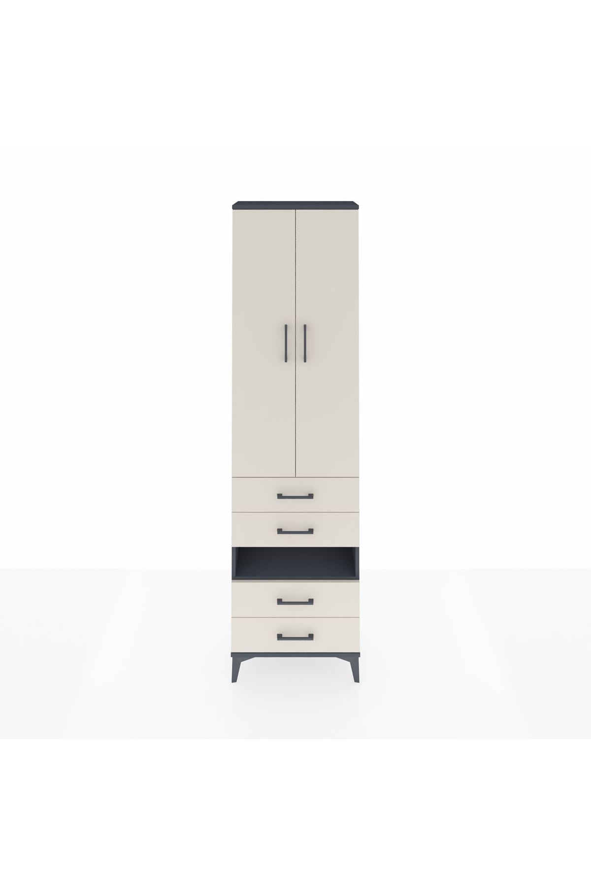 Arges Dolap 4 Raflı 4 Çekmeceli 2 Kapaklı 60x30x221 - S29M101V4A