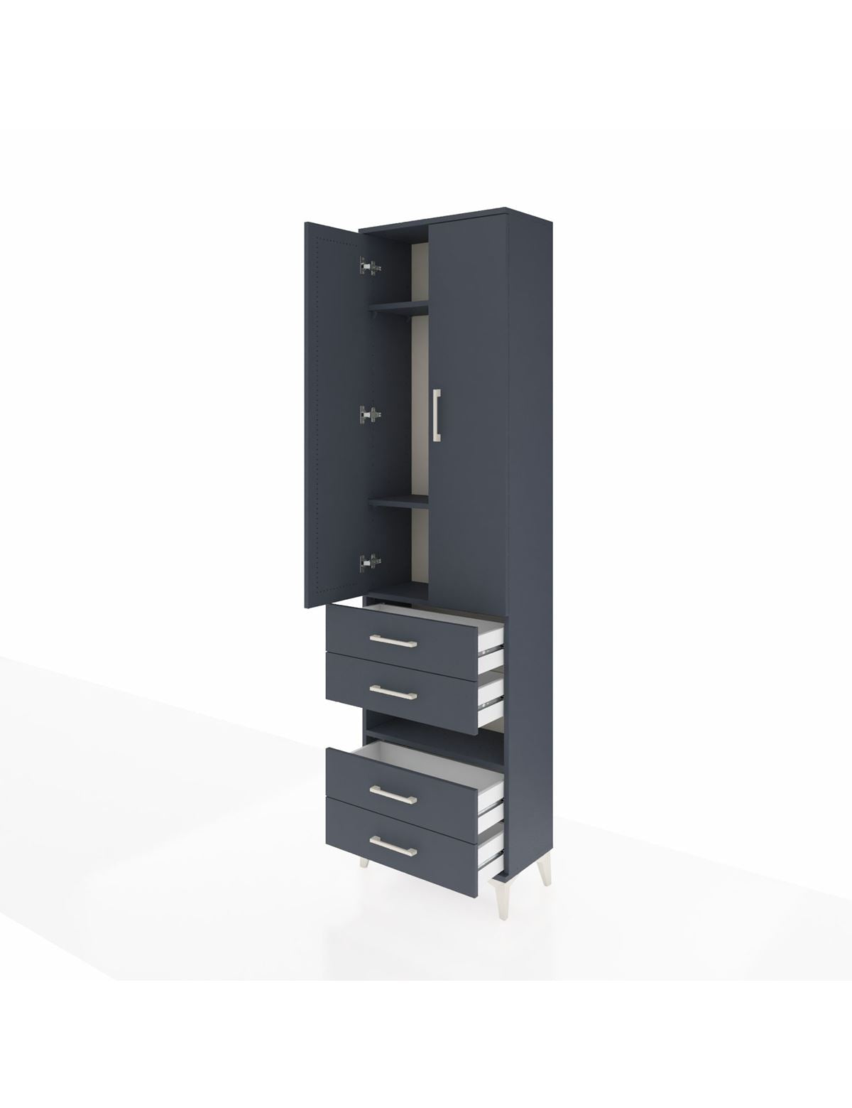 Arges Dolap 4 Raflı 4 Çekmeceli 2 Kapaklı 60x30x221 - S29M101V5A