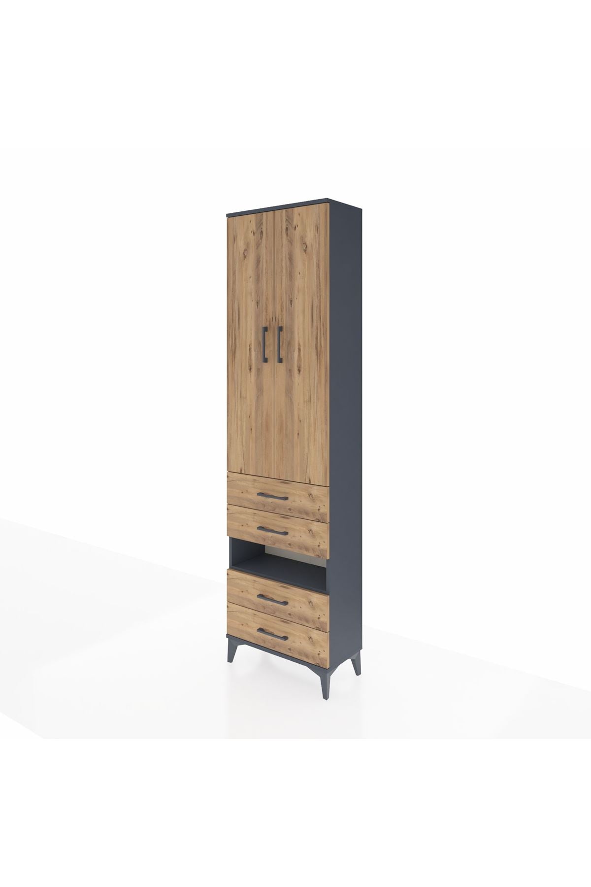 Arges Dolap 4 Raflı 4 Çekmeceli 2 Kapaklı 60x30x221 - S29M101V6A