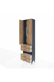 Arges Dolap 4 Raflı 4 Çekmeceli 2 Kapaklı 60x30x221 - S29M101V6A