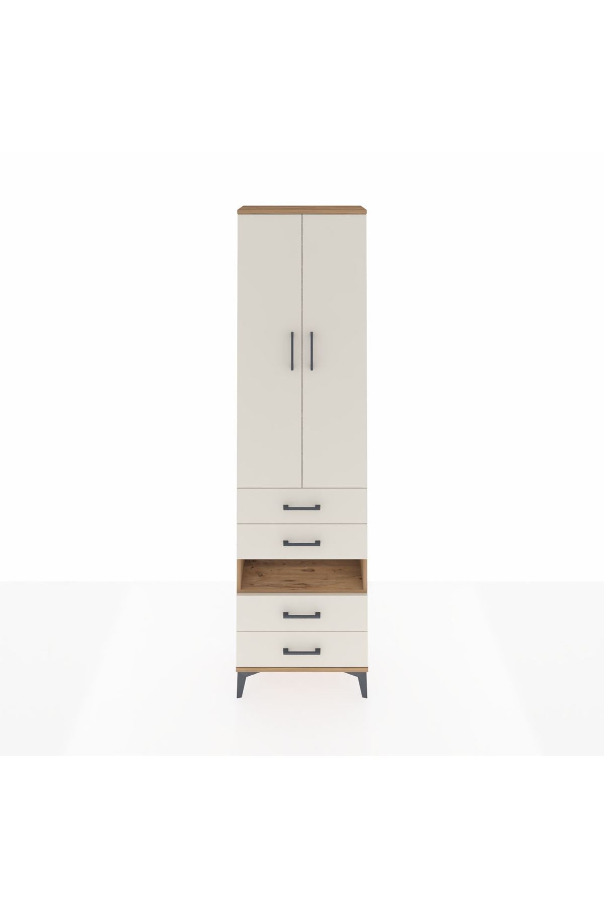 Arges Dolap 4 Raflı 4 Çekmeceli 2 Kapaklı 60x30x221 - S29M101V7A