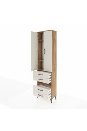 Arges Dolap 4 Raflı 4 Çekmeceli 2 Kapaklı 60x30x221 - S29M101V7A
