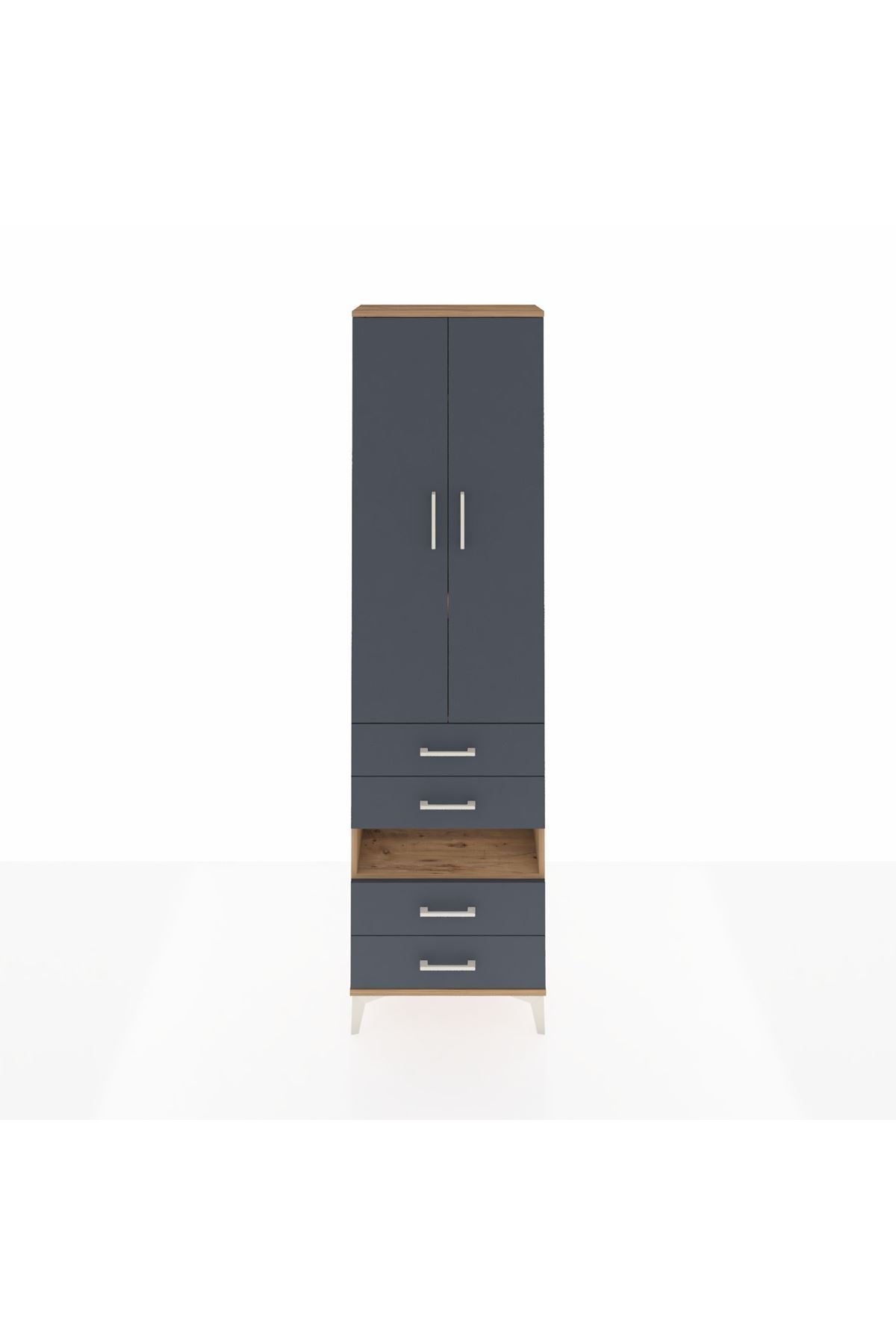 Arges Dolap 4 Raflı 4 Çekmeceli 2 Kapaklı 60x30x221 - S29M101V8A