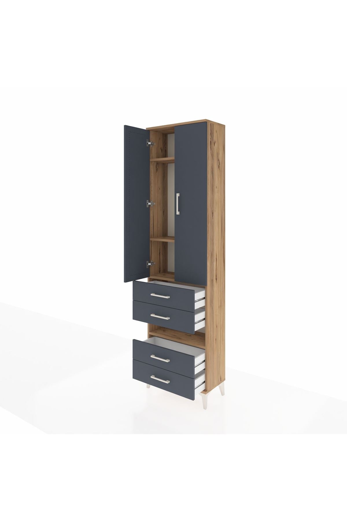 Arges Dolap 4 Raflı 4 Çekmeceli 2 Kapaklı 60x30x221 - S29M101V8A
