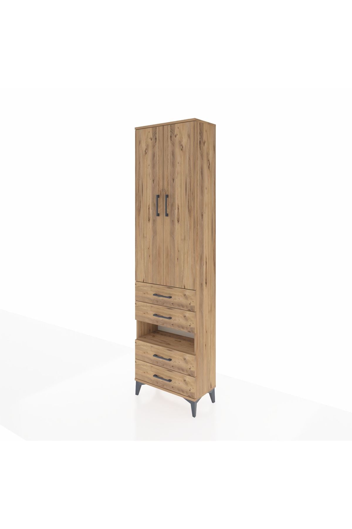 Arges Dolap 4 Raflı 4 Çekmeceli 2 Kapaklı 60x30x221 - S29M101V9A