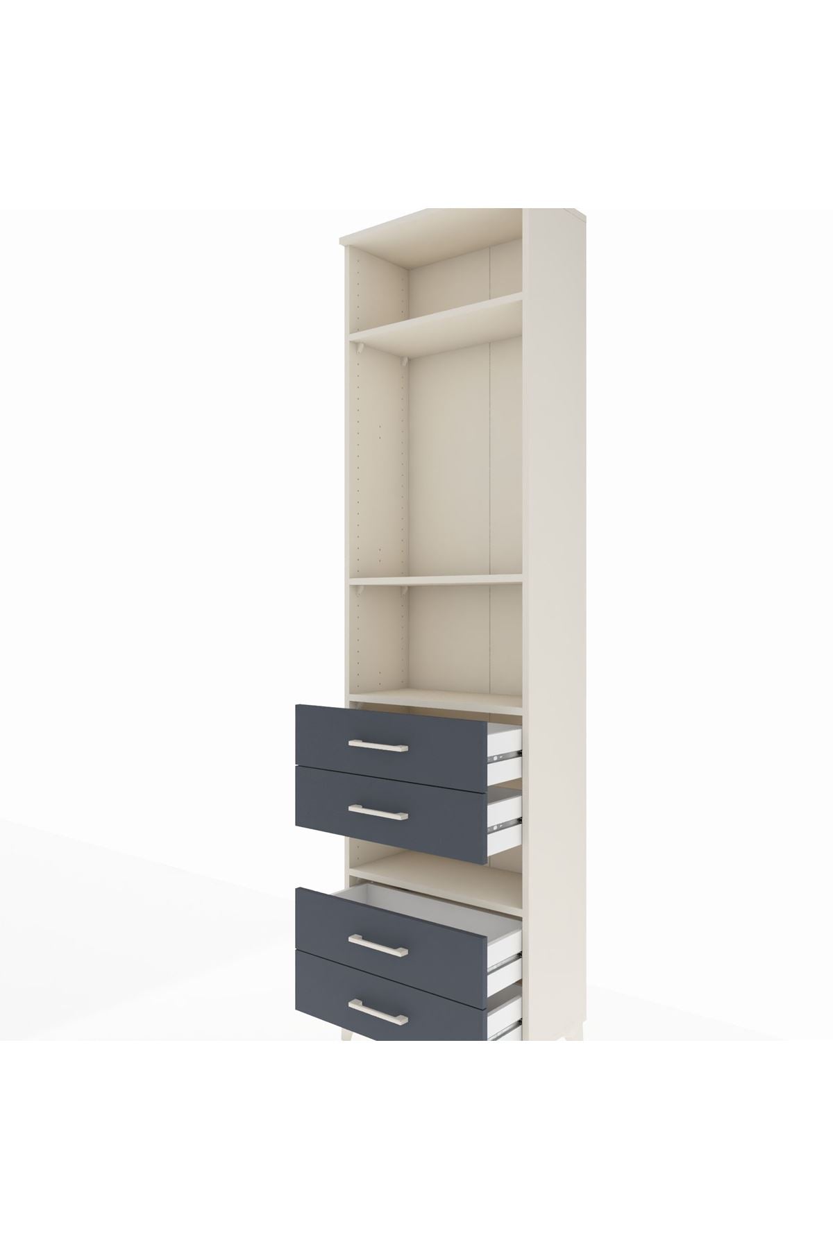 Arges Dolap 4 Raflı 4 Çekmeceli 60x30x221 - S29M102V2A