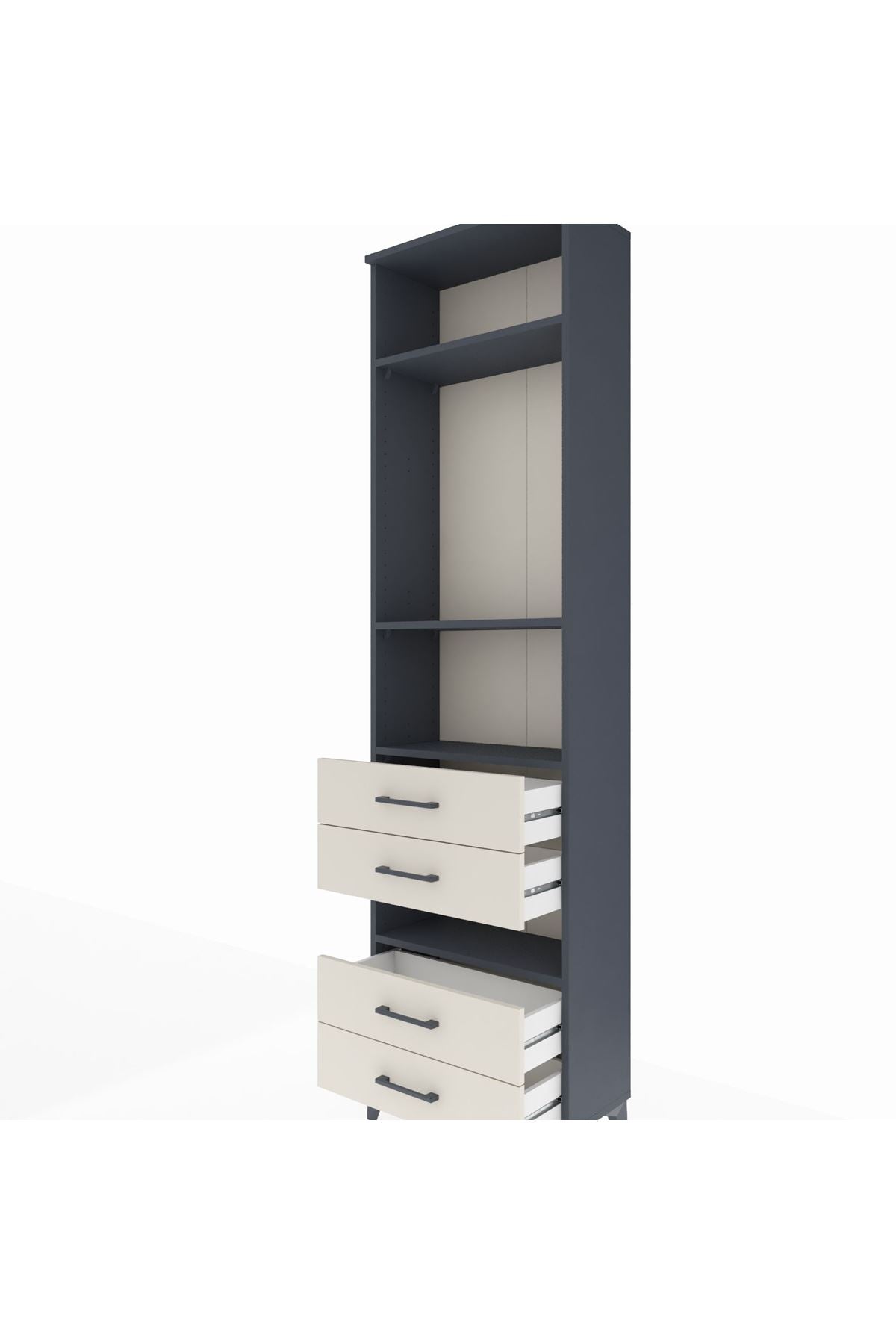 Arges Dolap 4 Raflı 4 Çekmeceli 60x30x221 - S29M102V4A