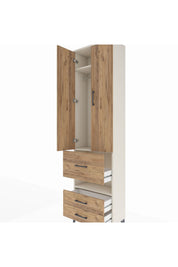 Arges Dolap 3 Raflı 3 Çekmeceli Tek Askılı 60x30x221 - S29M103V3A