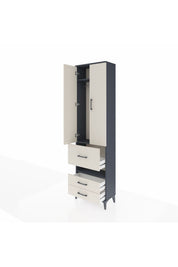 Arges Dolap 3 Raflı 3 Çekmeceli Tek Askılı 60x30x221 - S29M103V4A