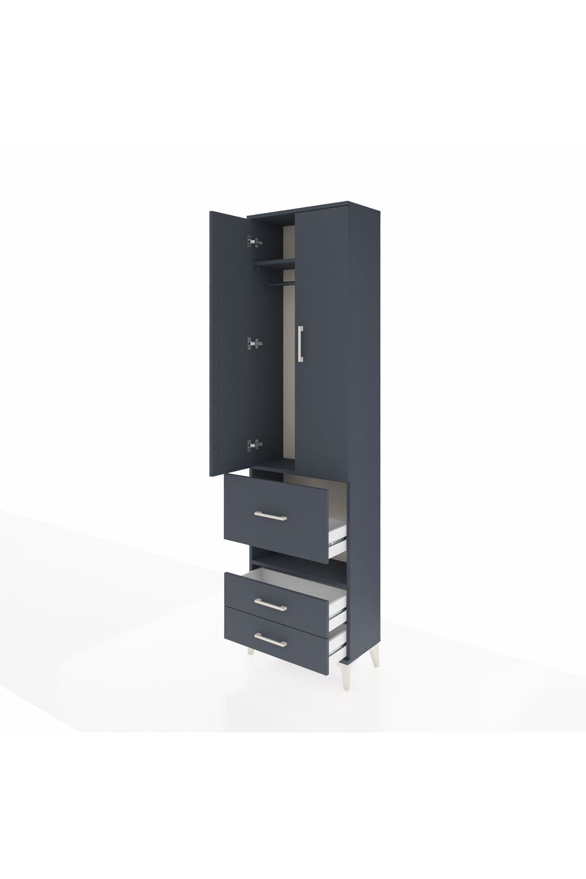 Arges Dolap 3 Raflı 3 Çekmeceli Tek Askılı 60x30x221 - S29M103V5A
