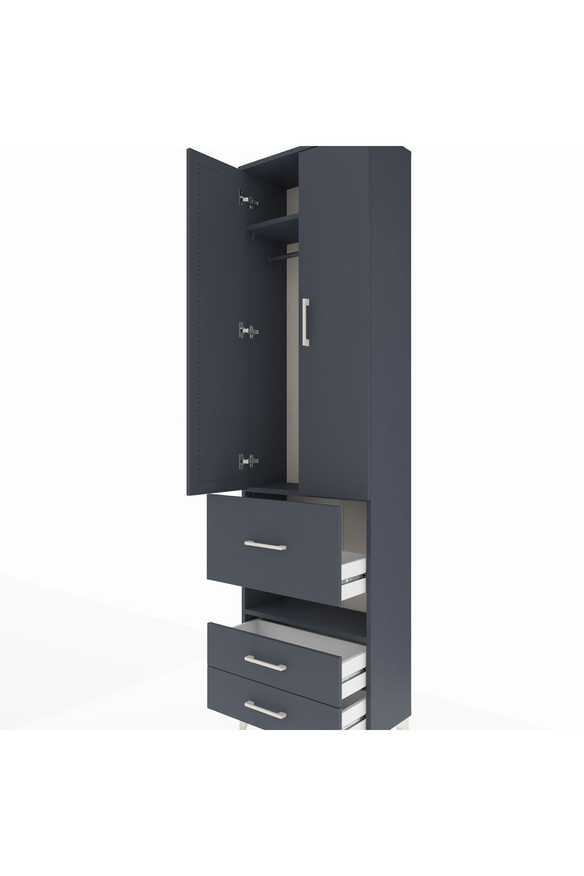 Arges Dolap 3 Raflı 3 Çekmeceli Tek Askılı 60x30x221 - S29M103V5A