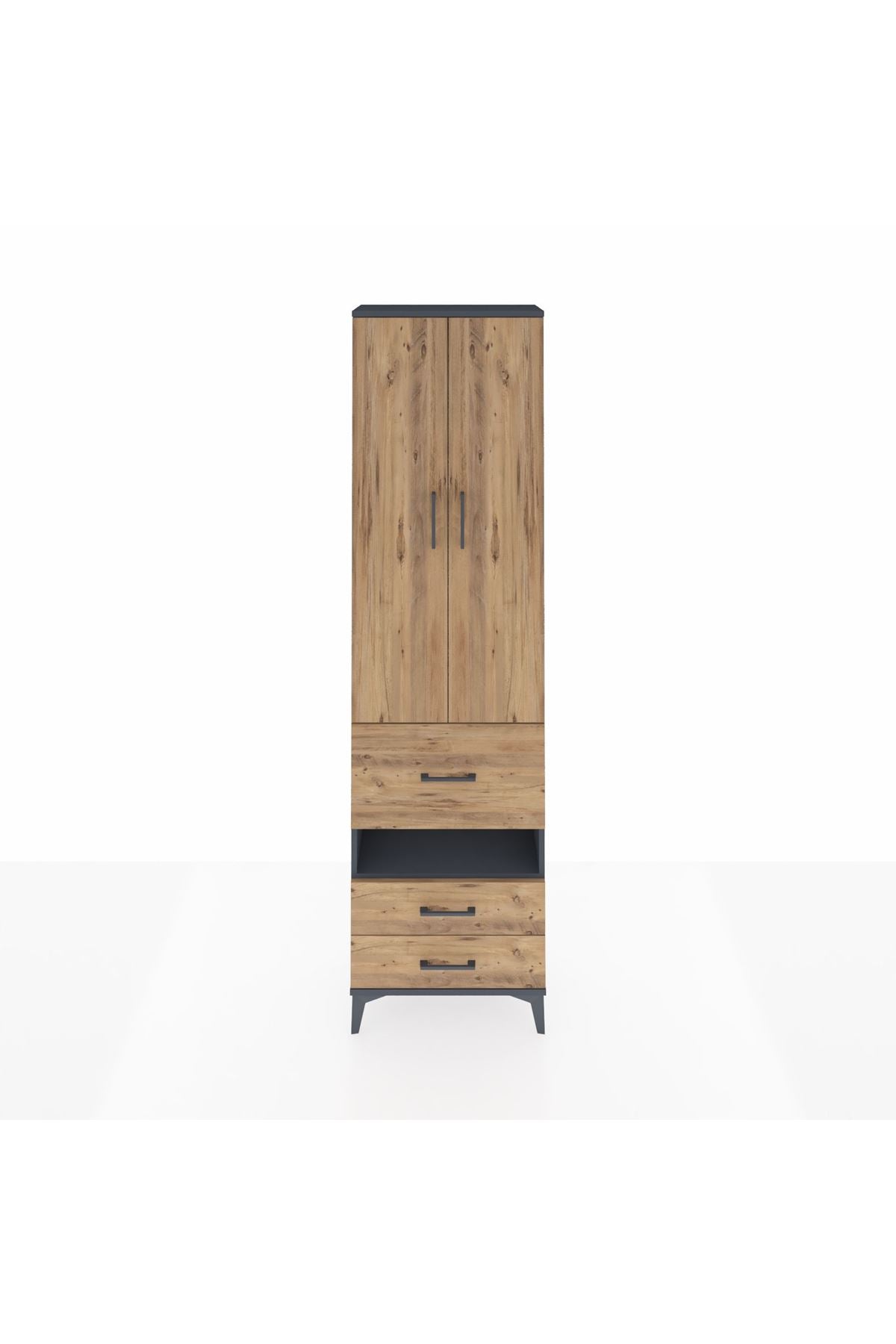 Arges Dolap 3 Raflı 3 Çekmeceli Tek Askılı 60x30x221 - S29M103V6A