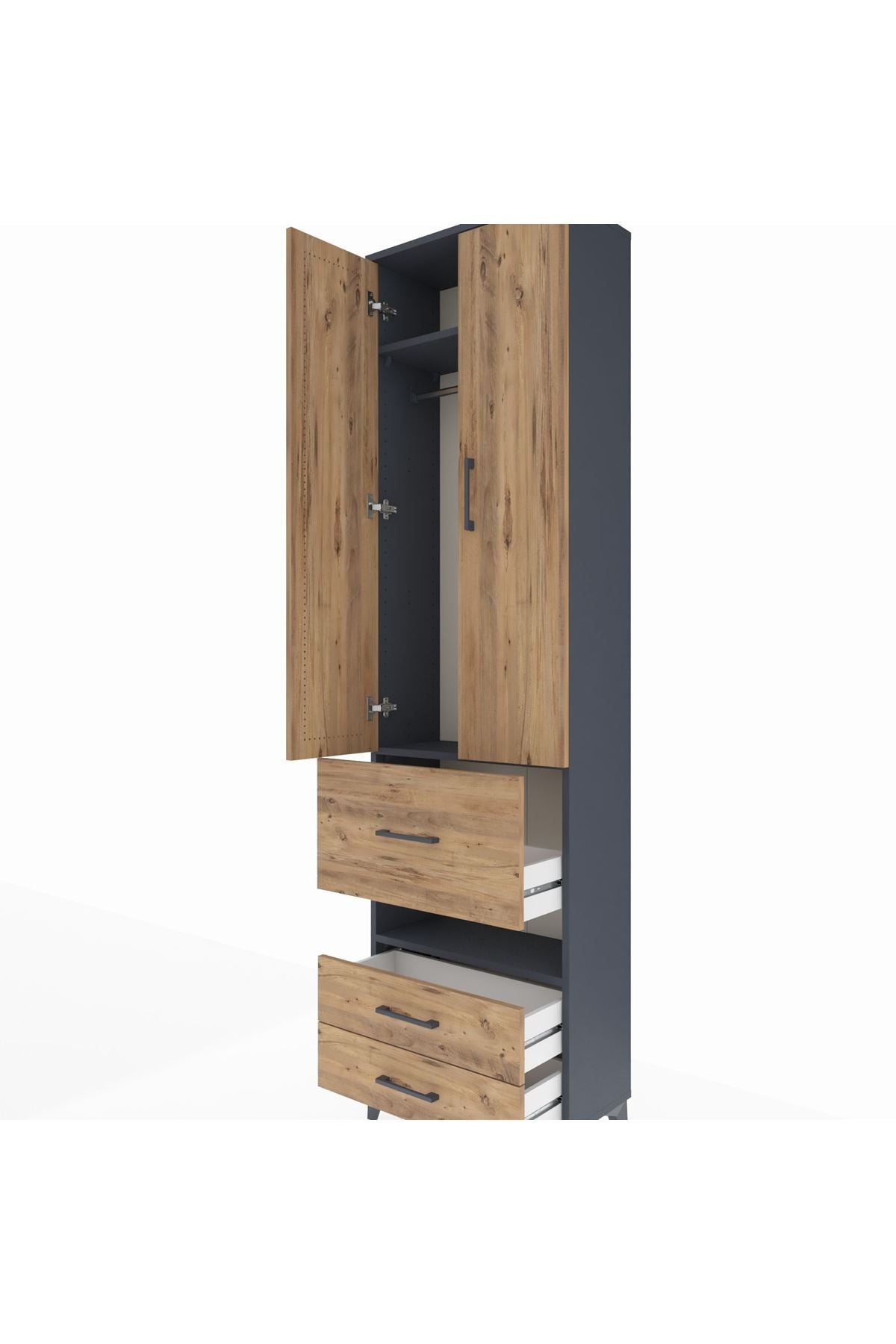 Arges Dolap 3 Raflı 3 Çekmeceli Tek Askılı 60x30x221 - S29M103V6A