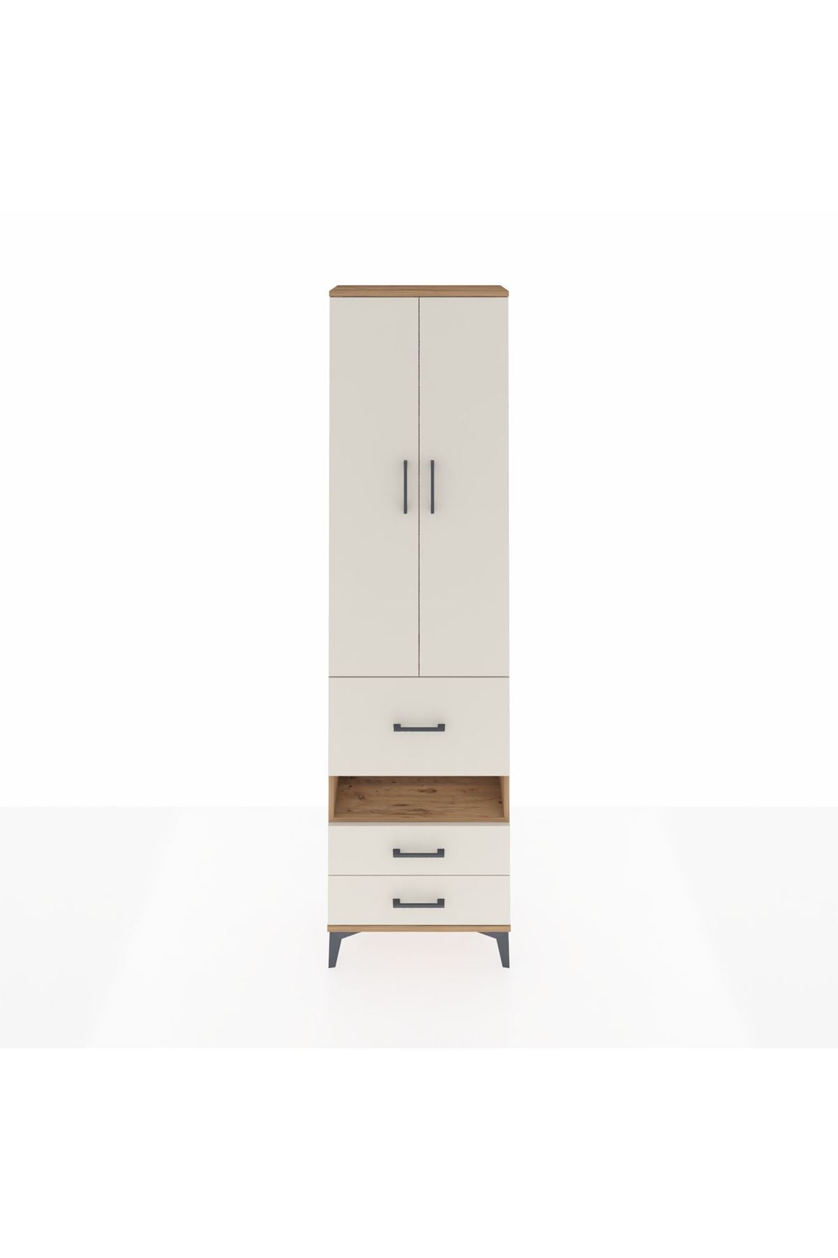Arges Dolap 3 Raflı 3 Çekmeceli Tek Askılı 60x30x221 - S29M103V7A