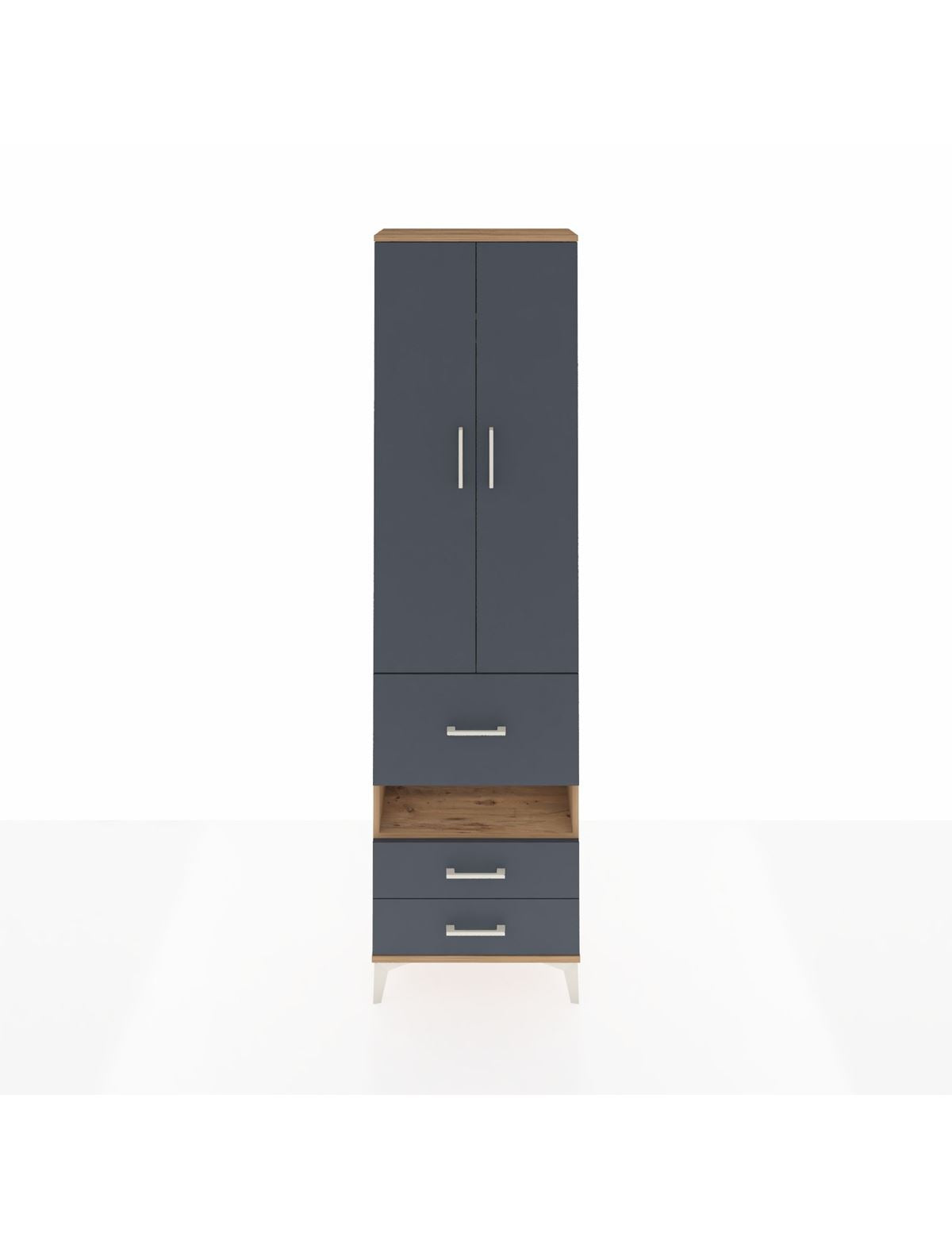 Arges Dolap 3 Raflı 3 Çekmeceli Tek Askılı 60x30x221 - S29M103V8A