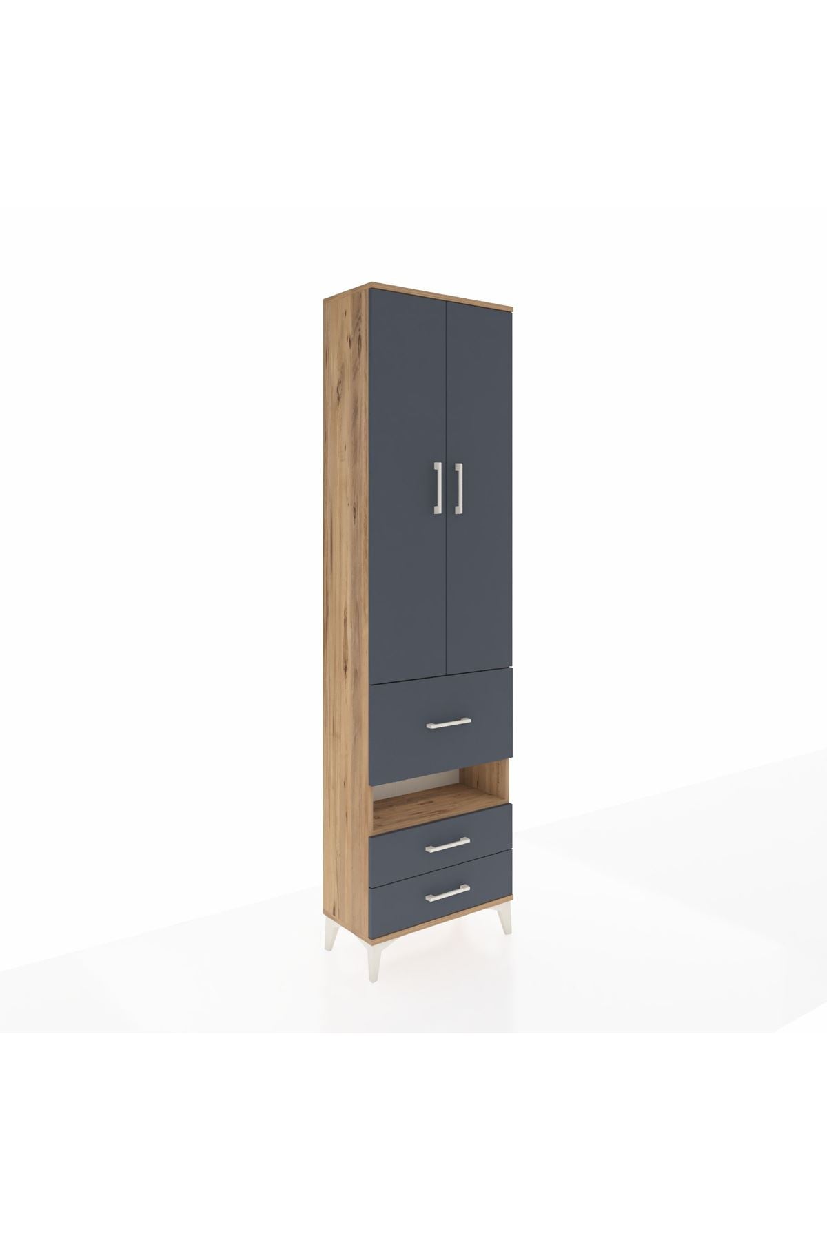 Arges Dolap 3 Raflı 3 Çekmeceli Tek Askılı 60x30x221 - S29M103V8A