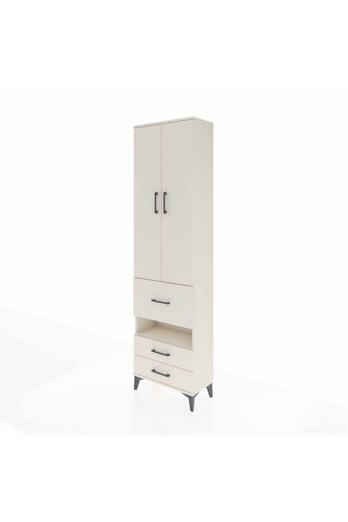 Arges Dolap 4 Raflı 3 Çekmeceli 2 Kapaklı 60x30x221 - S29M104V1A