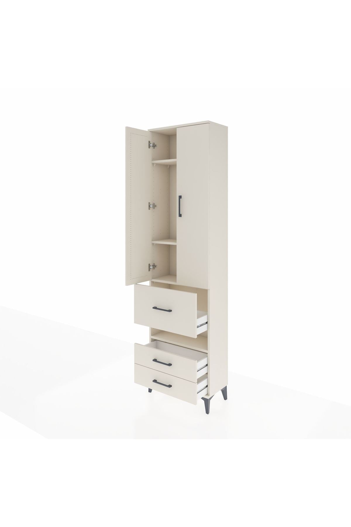 Arges Dolap 4 Raflı 3 Çekmeceli 2 Kapaklı 60x30x221 - S29M104V1A