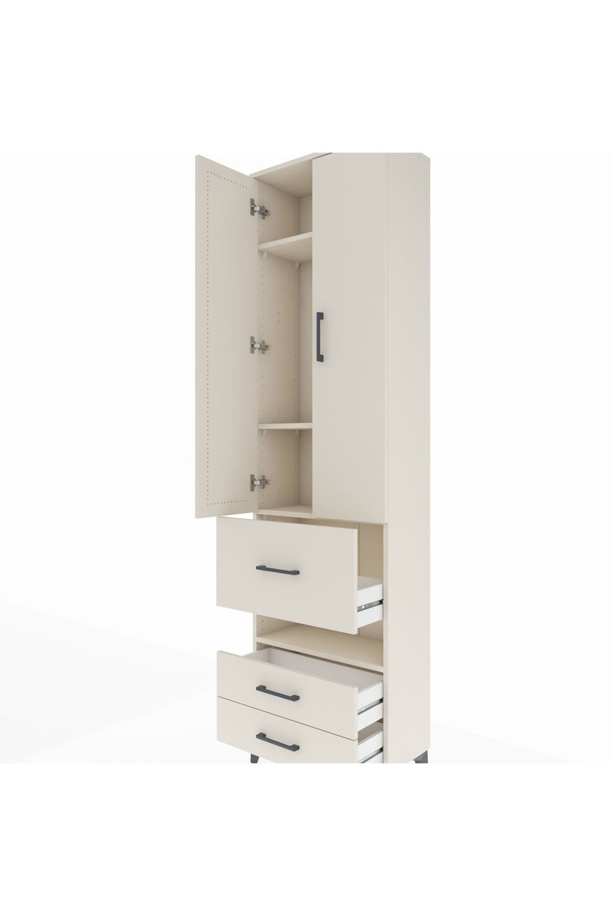Arges Dolap 4 Raflı 3 Çekmeceli 2 Kapaklı 60x30x221 - S29M104V1A