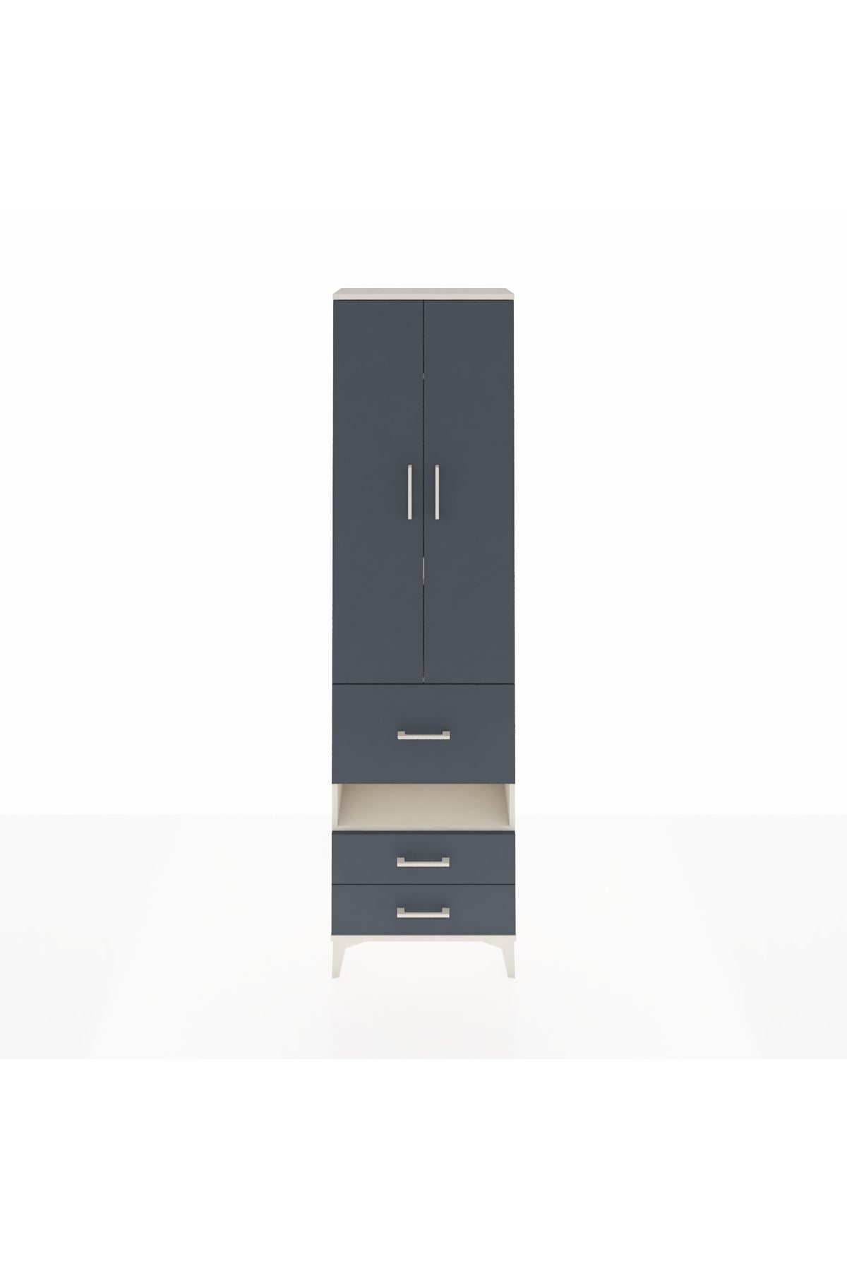 Arges Dolap 4 Raflı 3 Çekmeceli 2 Kapaklı 60x30x221 - S29M104V2A