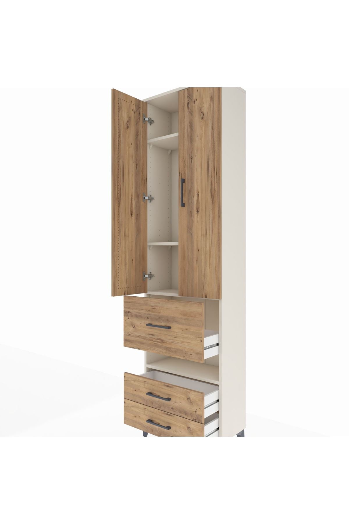 Arges Dolap 4 Raflı 3 Çekmeceli 2 Kapaklı 60x30x221 - S29M104V3A