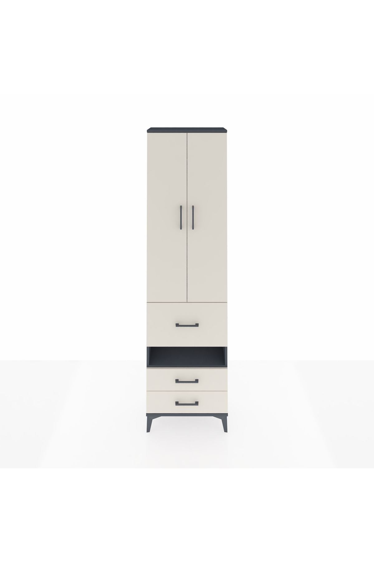 Arges Dolap 4 Raflı 3 Çekmeceli 2 Kapaklı 60x30x221 - S29M104V4A