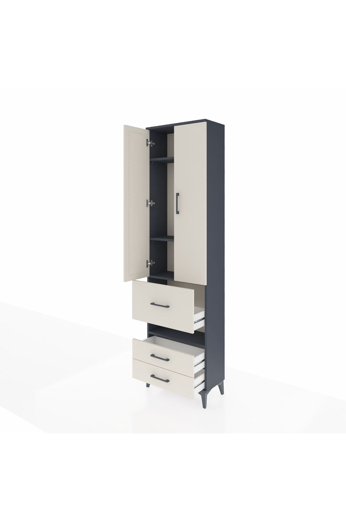 Arges Dolap 4 Raflı 3 Çekmeceli 2 Kapaklı 60x30x221 - S29M104V4A