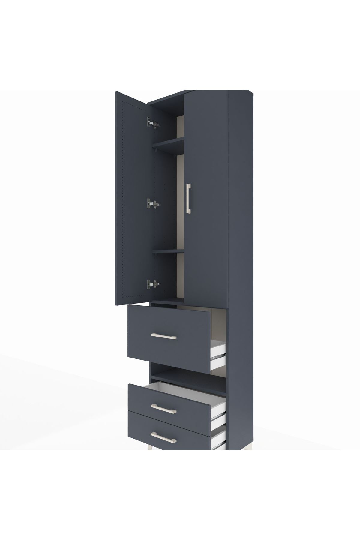Arges Dolap 4 Raflı 3 Çekmeceli 2 Kapaklı 60x30x221 - S29M104V5A