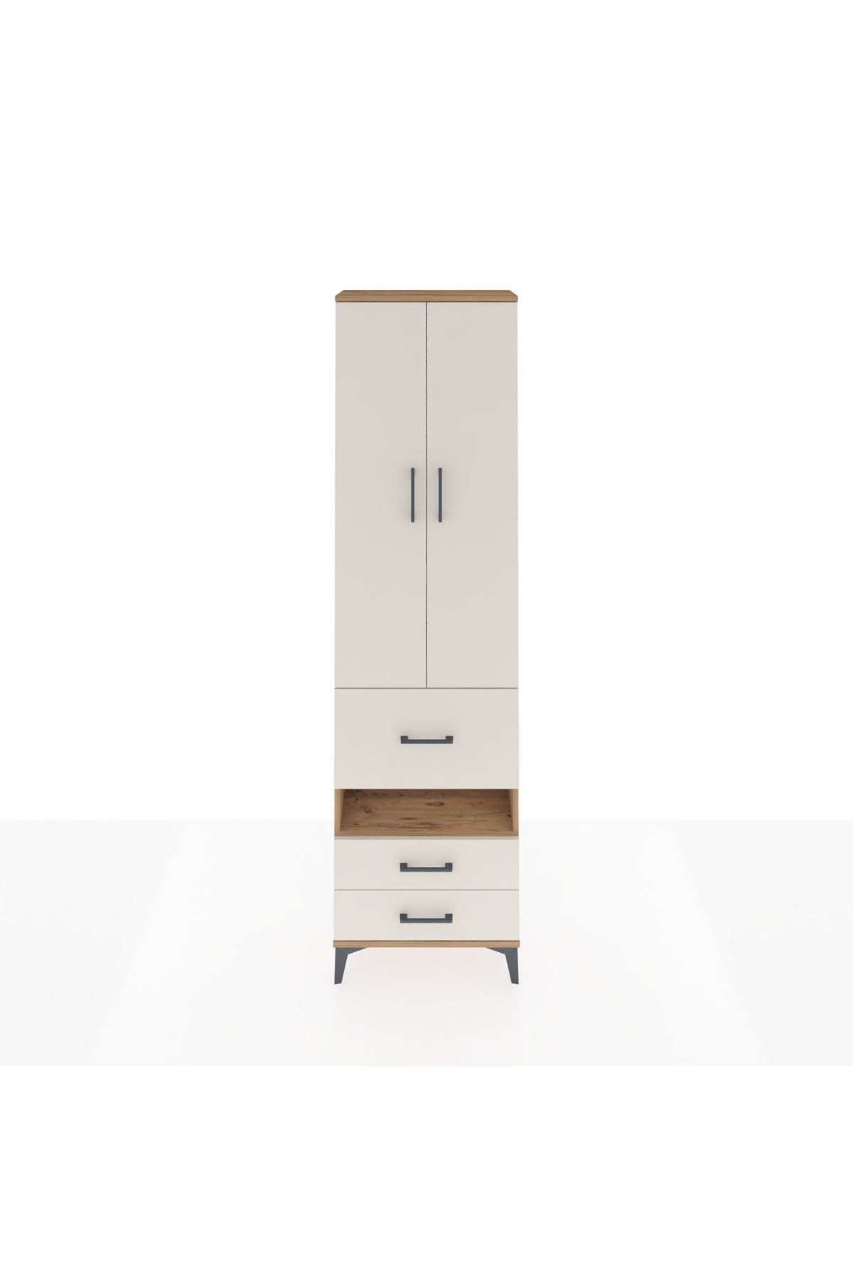 Arges Dolap 4 Raflı 3 Çekmeceli 2 Kapaklı 60x30x221 - S29M104V7A