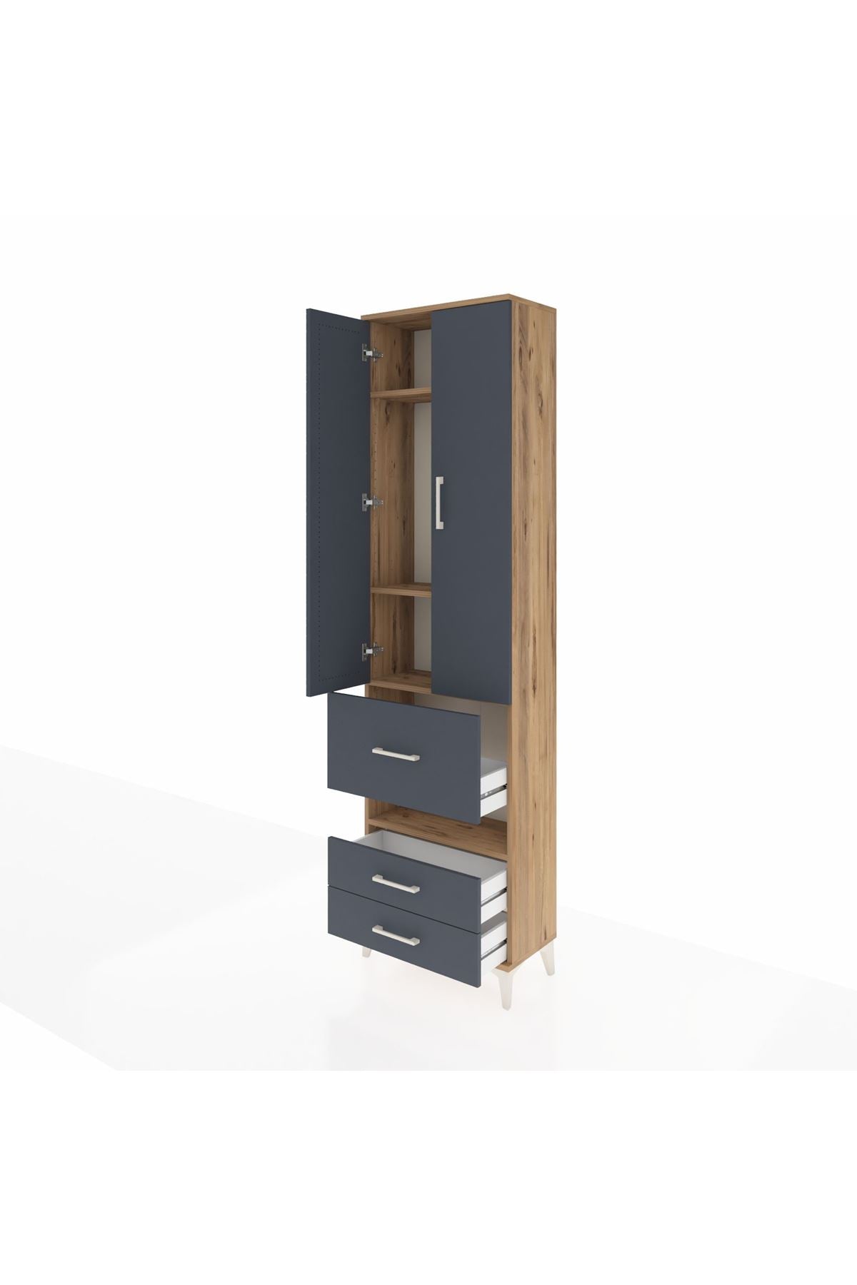 Arges Dolap 4 Raflı 3 Çekmeceli 2 Kapaklı 60x30x221 - S29M104V8A