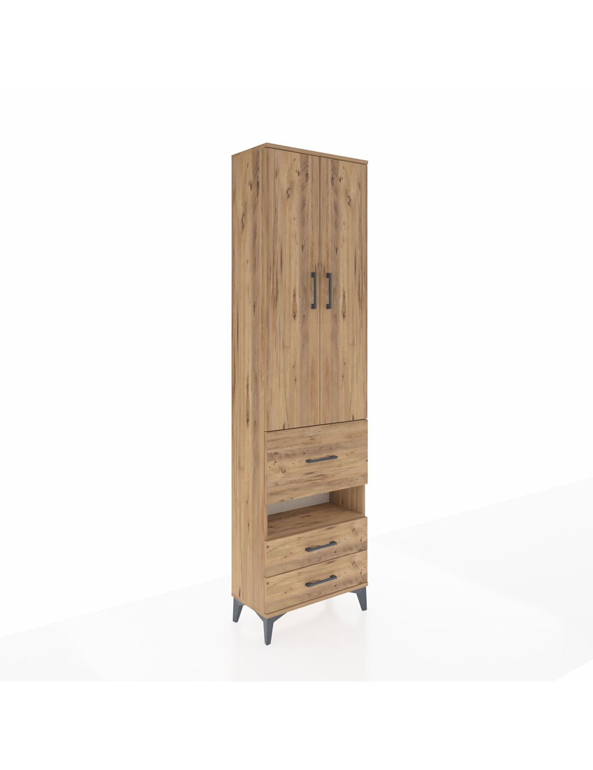 Arges Dolap 4 Raflı 3 Çekmeceli 2 Kapaklı 60x30x221 - S29M104V9A