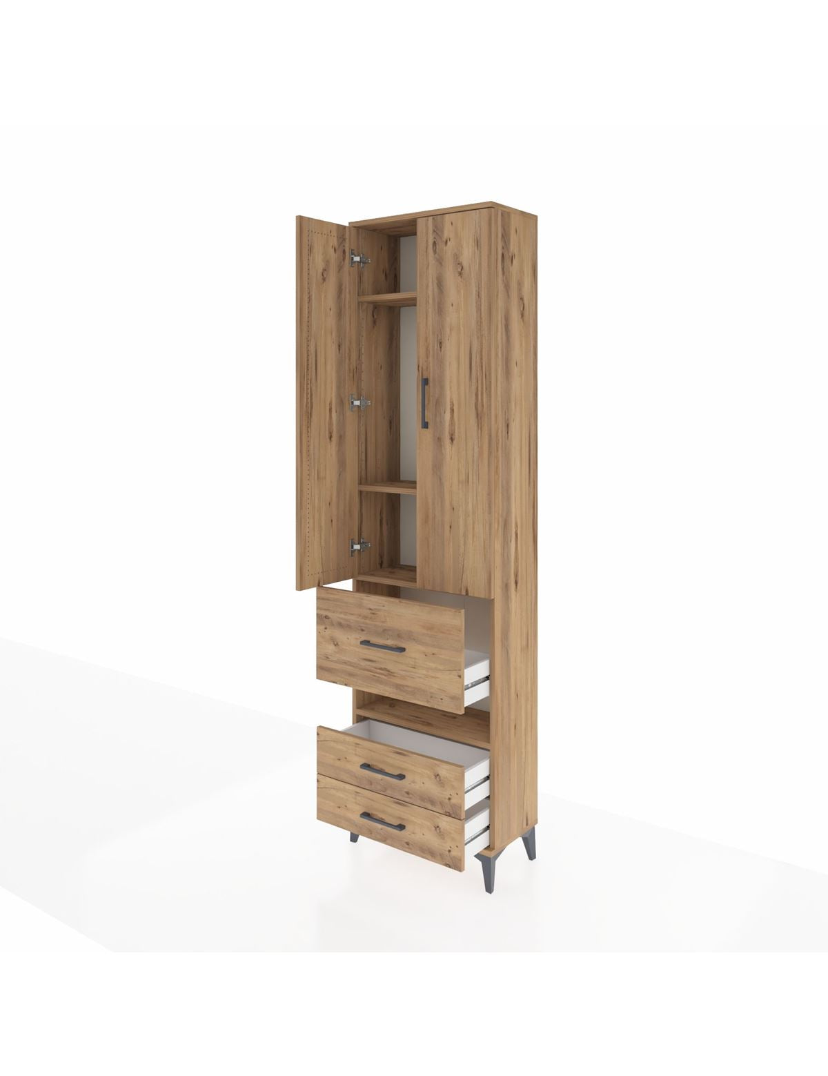 Arges Dolap 4 Raflı 3 Çekmeceli 2 Kapaklı 60x30x221 - S29M104V9A