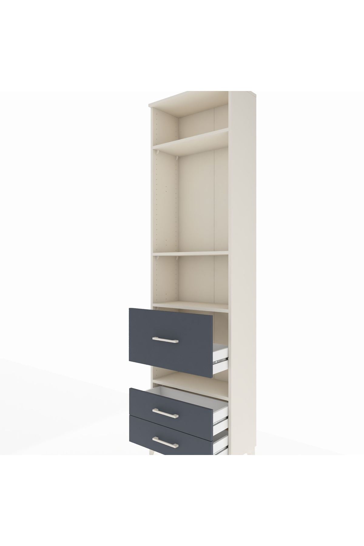 Arges Dolap 4 Raflı 3 Çekmeceli 60x30x221 - S29M105V2A