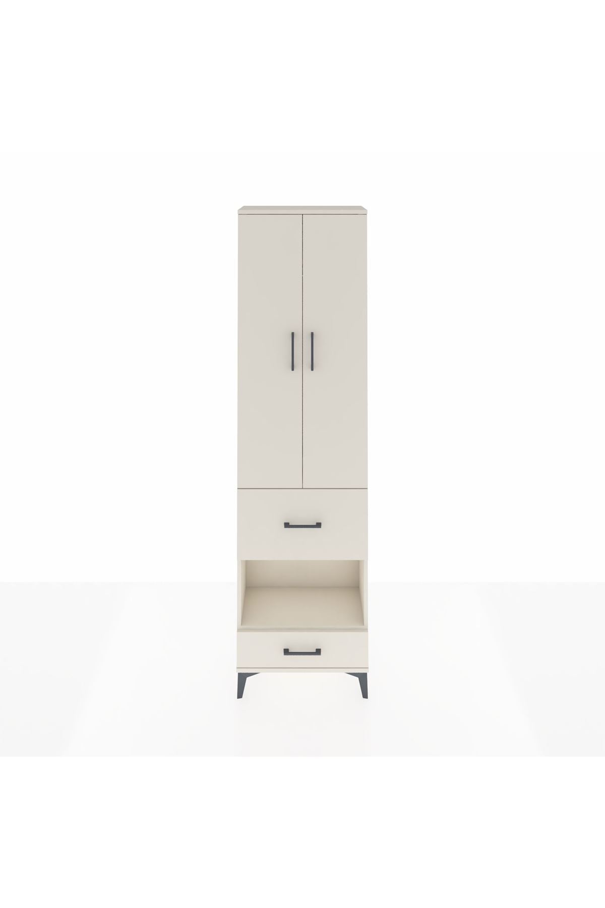 Arges Dolap 3 Raflı 2 Çekmeceli Tek Askılı 60x30x221 - S29M106V1A