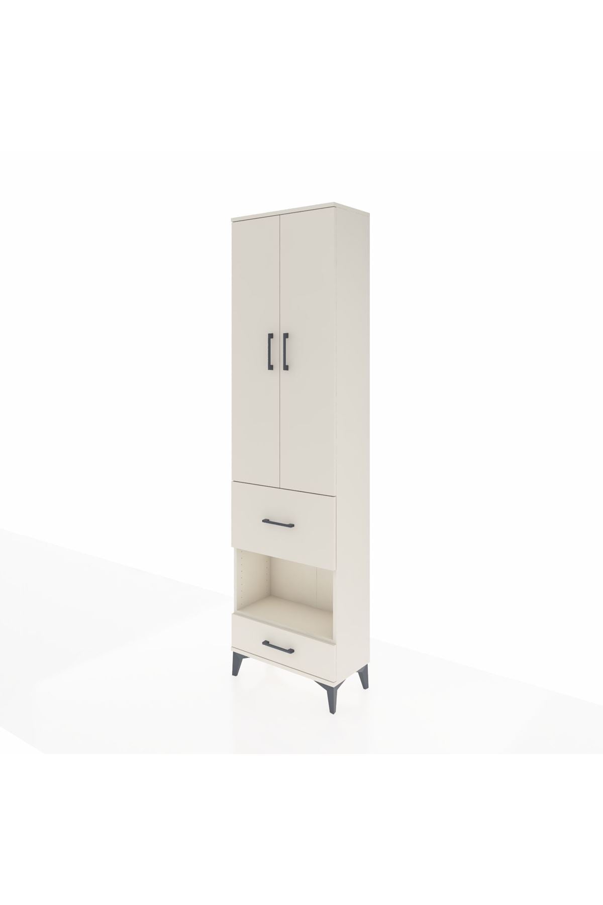 Arges Dolap 3 Raflı 2 Çekmeceli Tek Askılı 60x30x221 - S29M106V1A