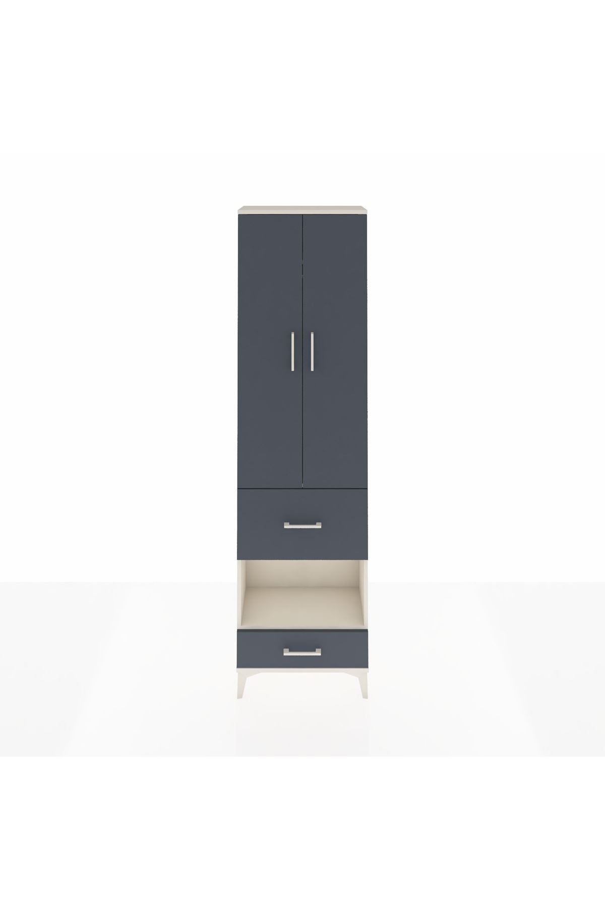 Arges Dolap 3 Raflı 2 Çekmeceli Tek Askılı 60x30x221 - S29M106V2A