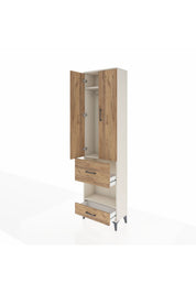 Arges Dolap 3 Raflı 2 Çekmeceli Tek Askılı 60x30x221 - S29M106V3A
