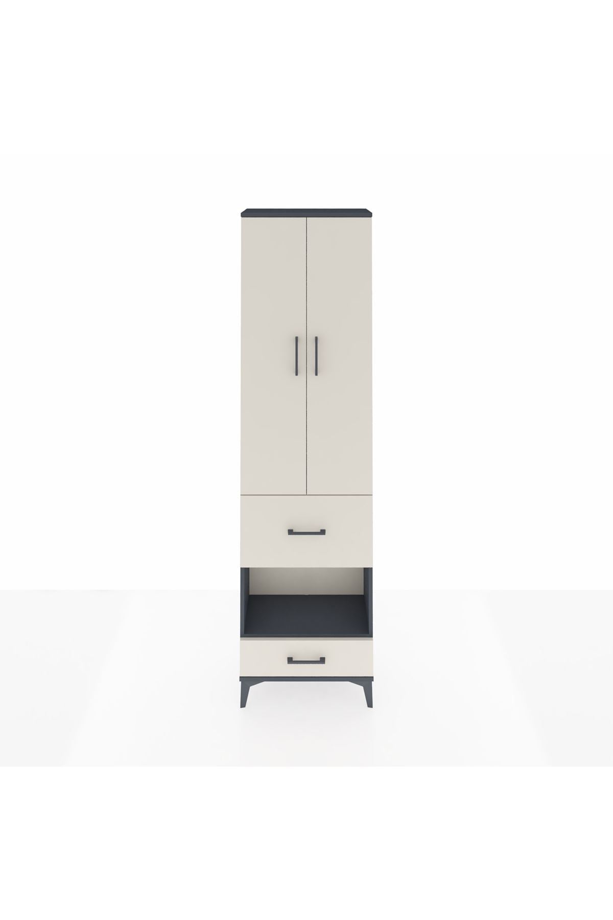 Arges Dolap 3 Raflı 2 Çekmeceli Tek Askılı 60x30x221 - S29M106V4A