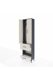 Arges Dolap 3 Raflı 2 Çekmeceli Tek Askılı 60x30x221 - S29M106V4A