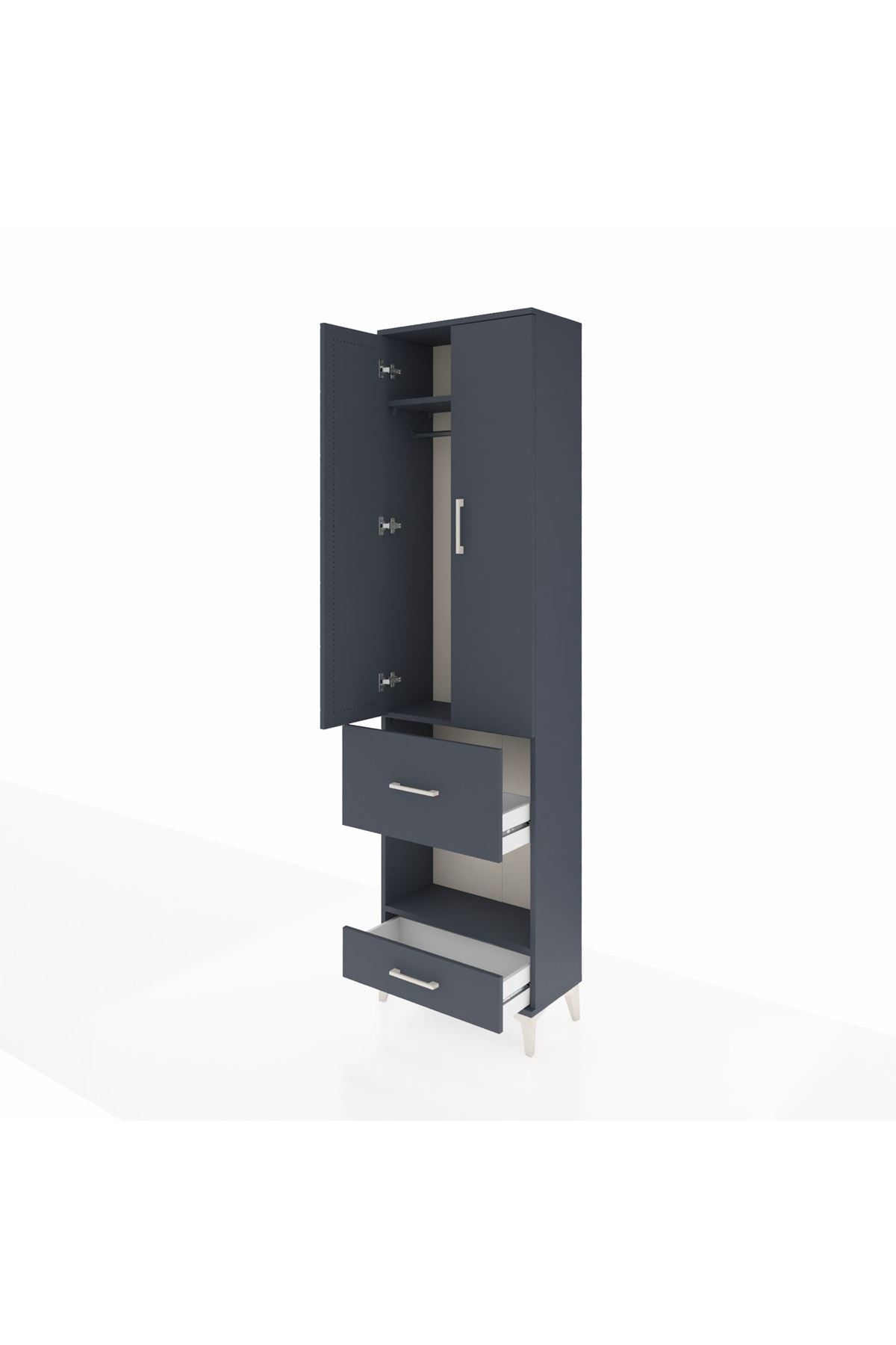 Arges Dolap 3 Raflı 2 Çekmeceli Tek Askılı 60x30x221 - S29M106V5A