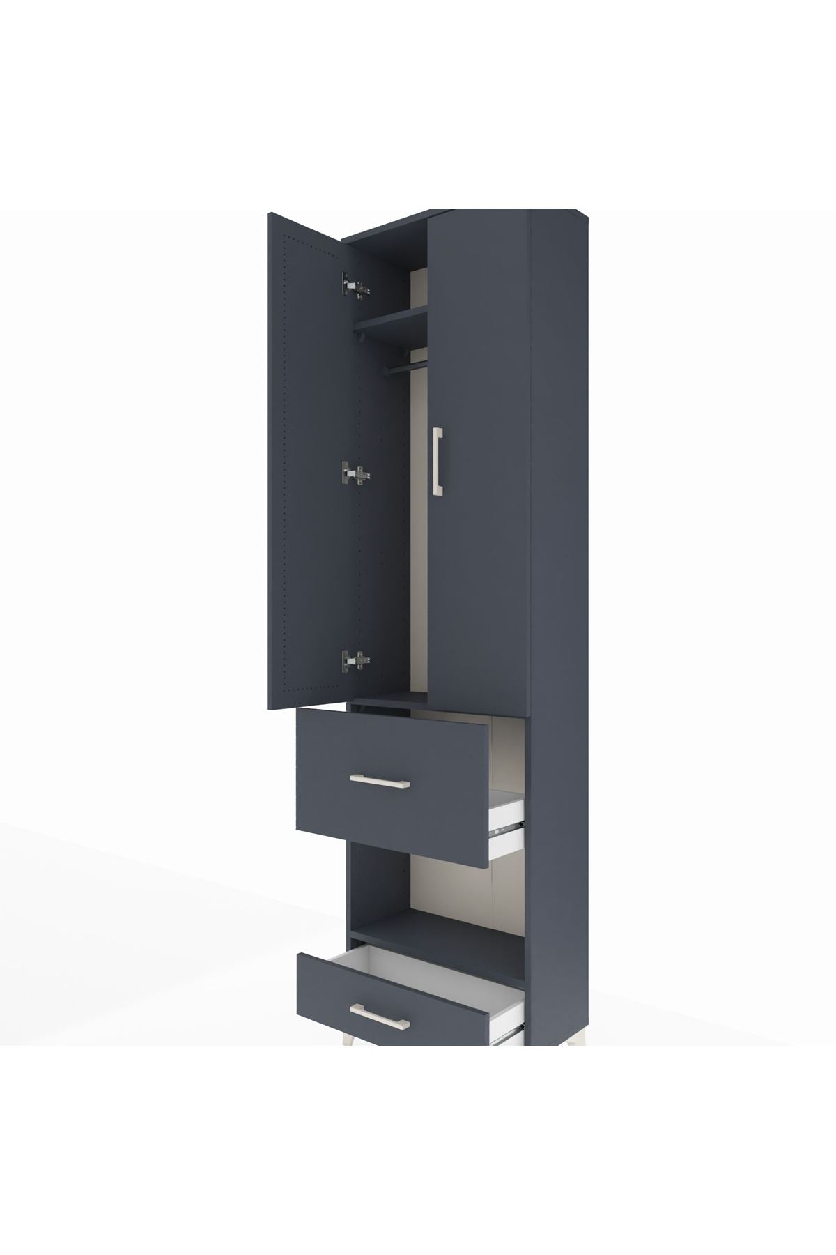 Arges Dolap 3 Raflı 2 Çekmeceli Tek Askılı 60x30x221 - S29M106V5A
