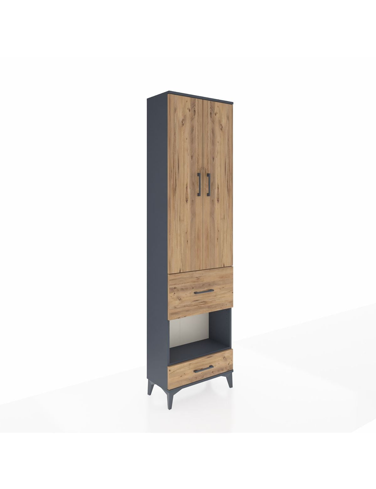 Arges Dolap 3 Raflı 2 Çekmeceli Tek Askılı 60x30x221 - S29M106V6A
