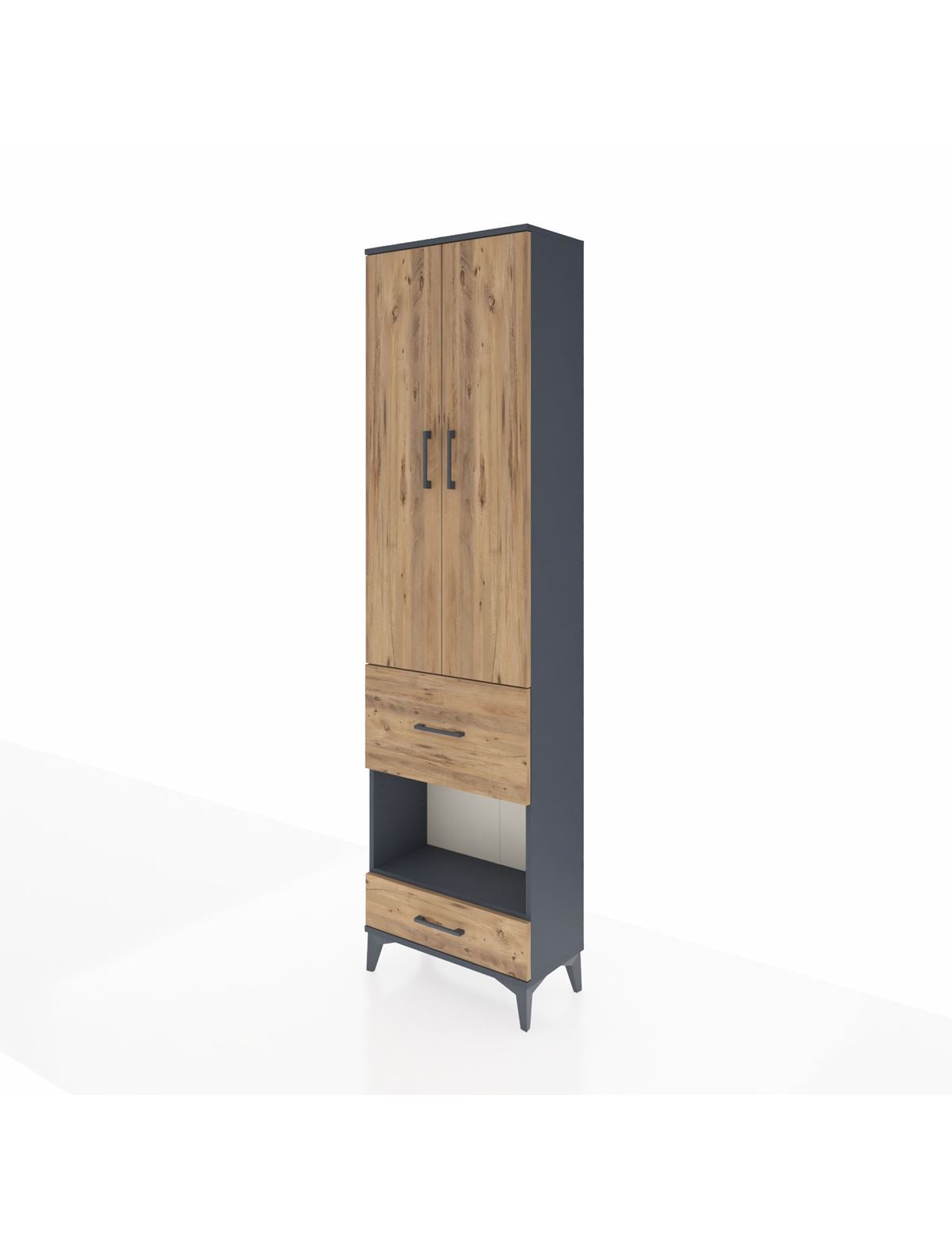 Arges Dolap 3 Raflı 2 Çekmeceli Tek Askılı 60x30x221 - S29M106V6A