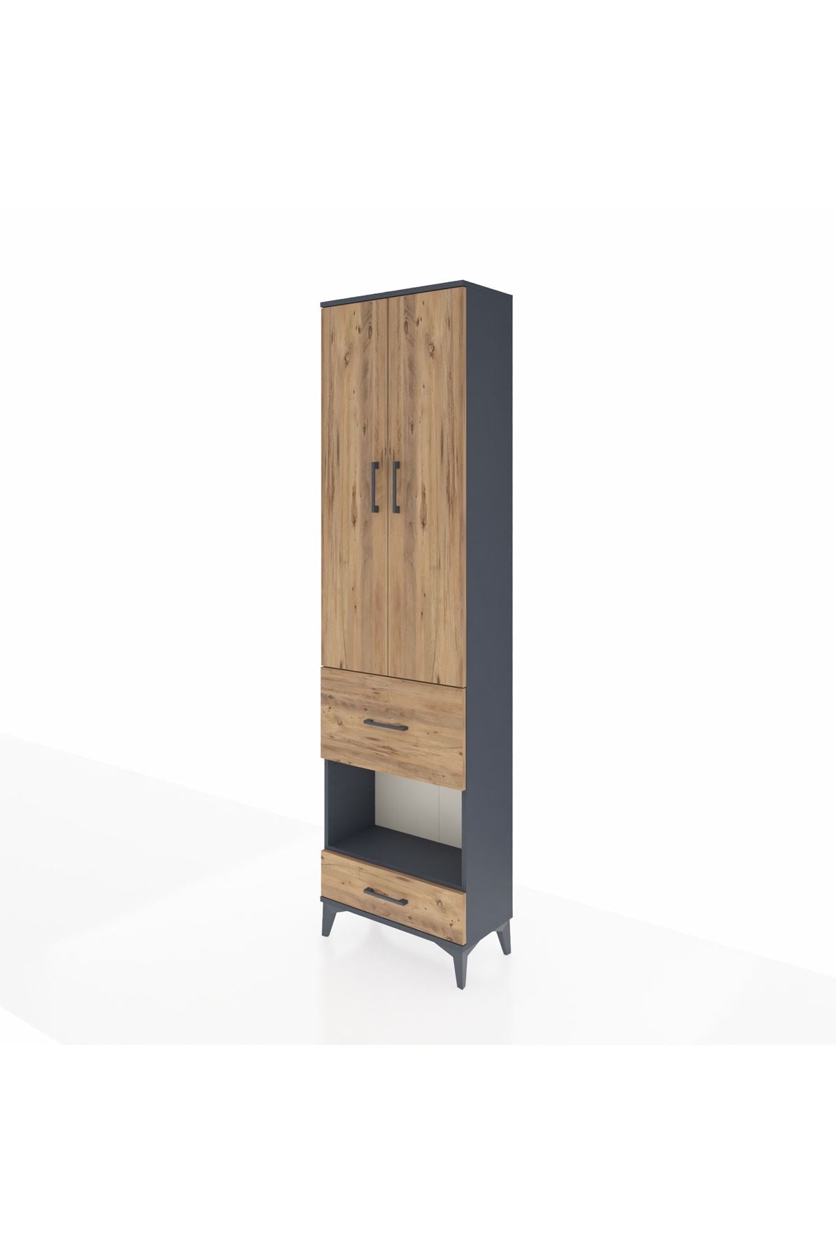 Arges Dolap 3 Raflı 2 Çekmeceli Tek Askılı 60x30x221 - S29M106V6A