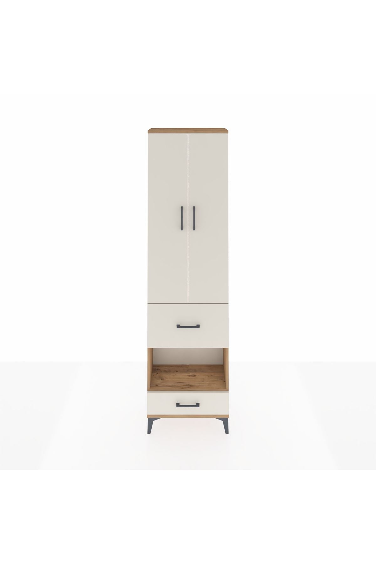 Arges Dolap 3 Raflı 2 Çekmeceli Tek Askılı 60x30x221 - S29M106V7A