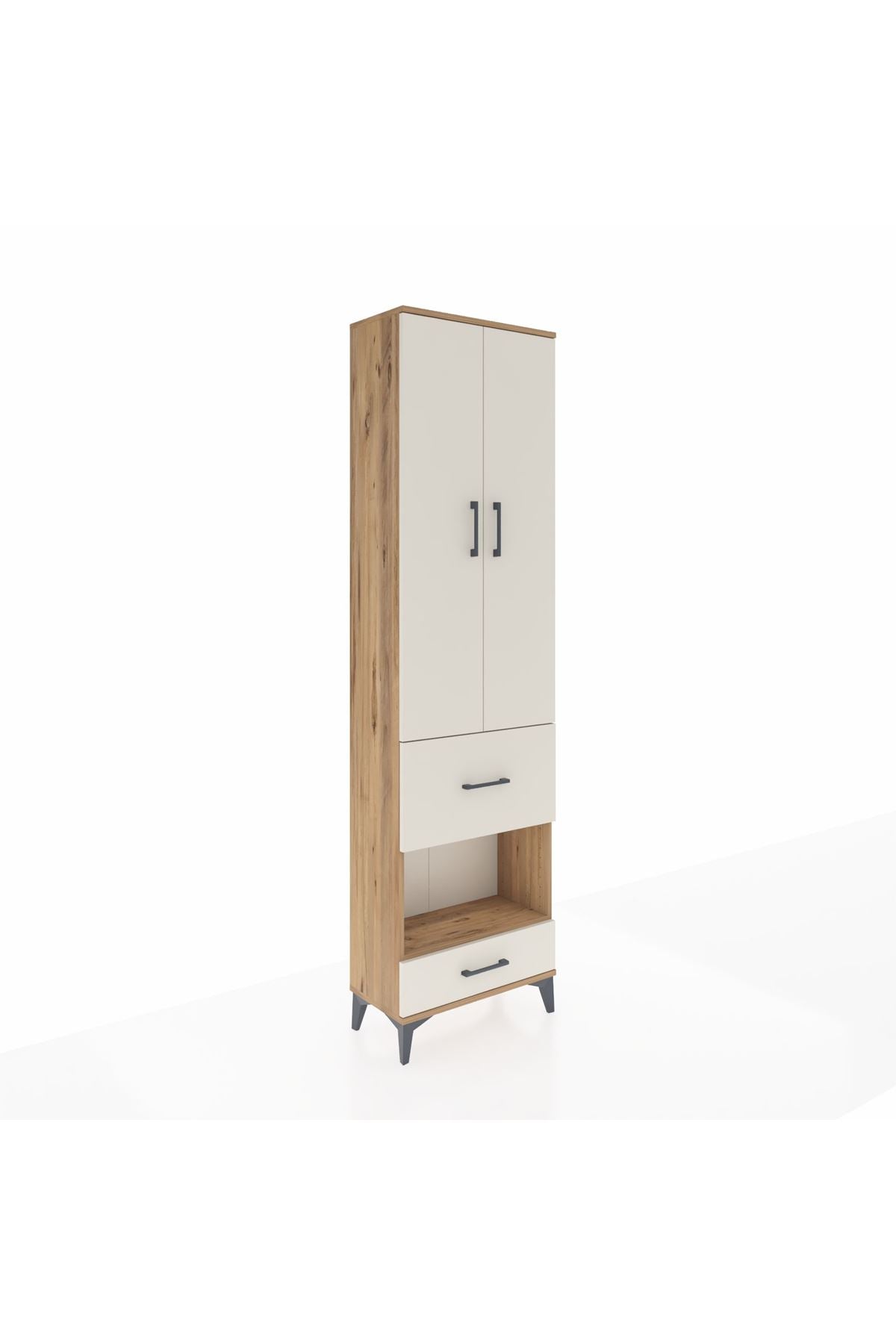 Arges Dolap 3 Raflı 2 Çekmeceli Tek Askılı 60x30x221 - S29M106V7A