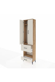 Arges Dolap 3 Raflı 2 Çekmeceli Tek Askılı 60x30x221 - S29M106V7A