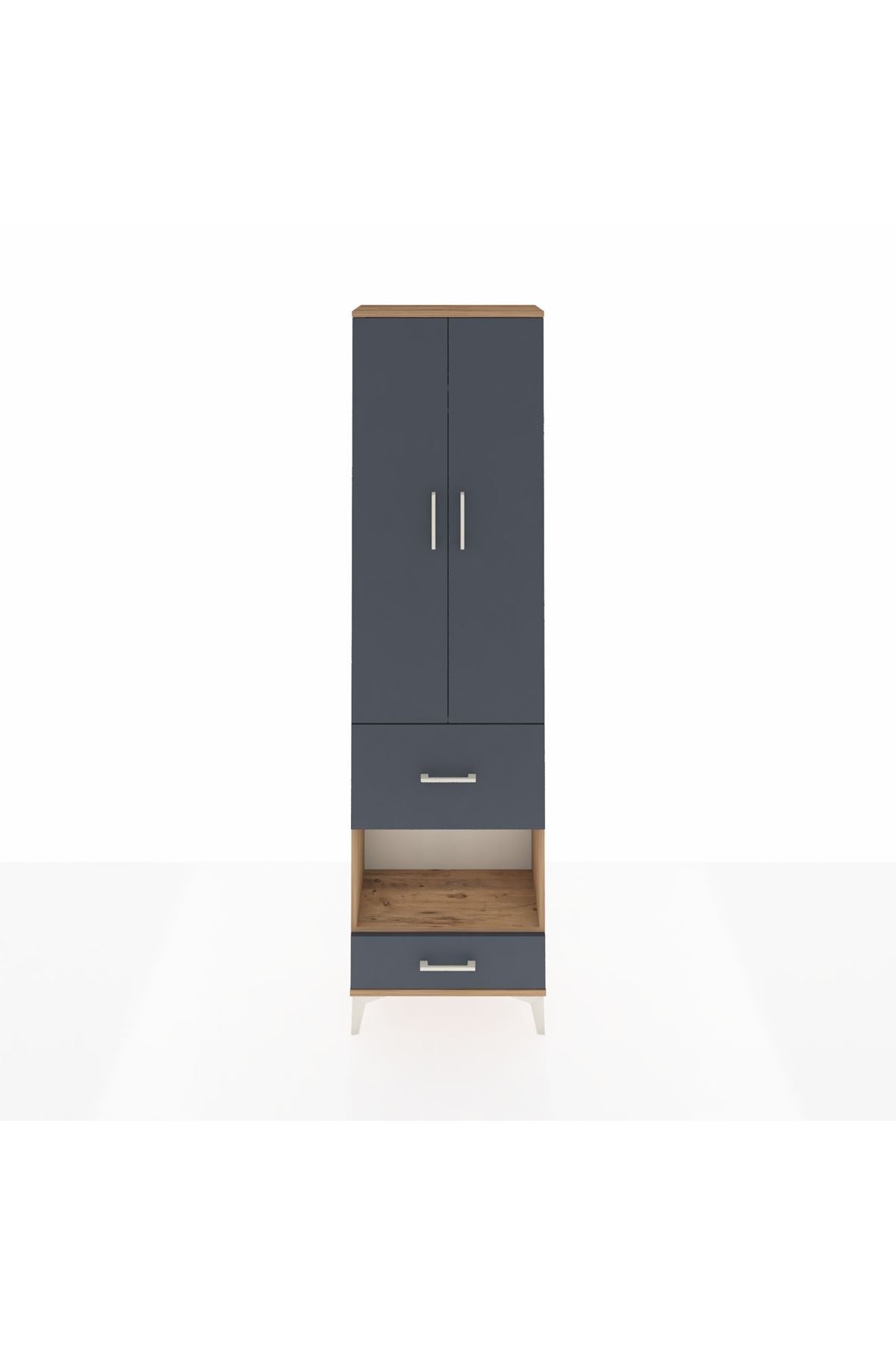 Arges Dolap 3 Raflı 2 Çekmeceli Tek Askılı 60x30x221 - S29M106V8A