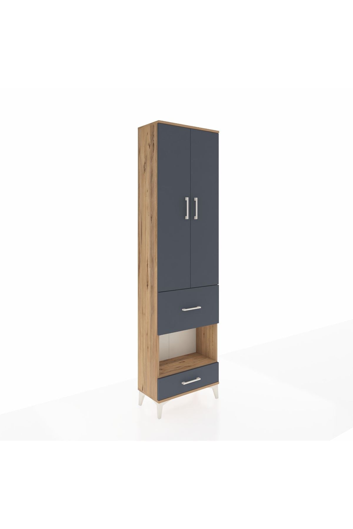 Arges Dolap 3 Raflı 2 Çekmeceli Tek Askılı 60x30x221 - S29M106V8A