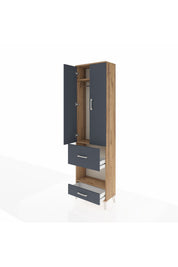 Arges Dolap 3 Raflı 2 Çekmeceli Tek Askılı 60x30x221 - S29M106V8A